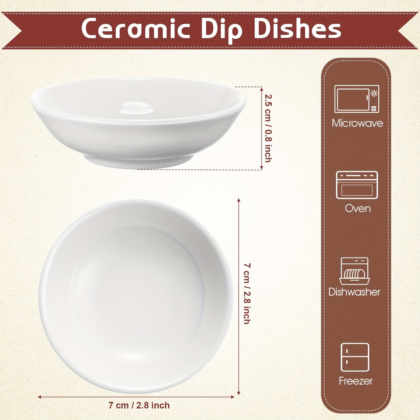 50pcs Soy Sauce Dish Ceramic White Dipping Bowls Bulk, 1.2oz Asian Small Porcelain Sauce Bowls for Sushi, Tomato Sauce, Vinegar, Olive Oil, Soy, Spices, BBQ Chip And Dip Serving Bowl Set Gift