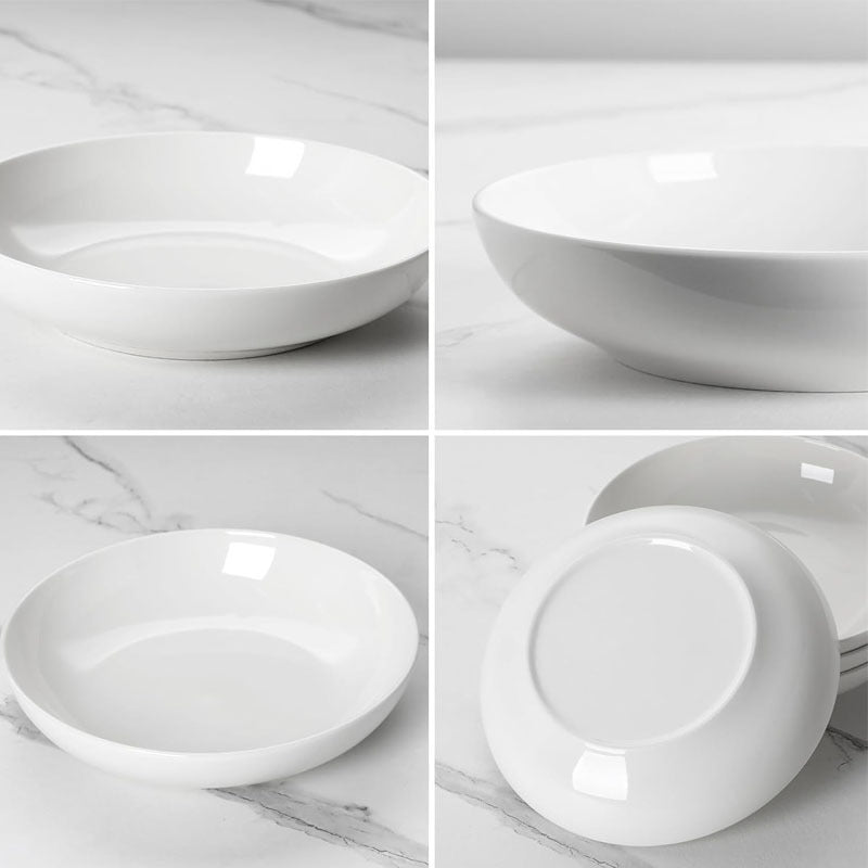 6PCS Pasta bowl set, classic white, lightweight and unbreakable, durable, suitable for serving pasta, fruit, salad, soup, dessert, etc.