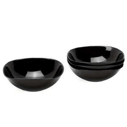 4pcs, 25oz Square Glass Cereal and Soup Bowl Set - Lightweight, Scratch-Resistant, Microwave & Dishwasher Safe, Perfect for Cereal, Soup, Salad, Noodles And Rice, Black\u002FWhite, LaGlint