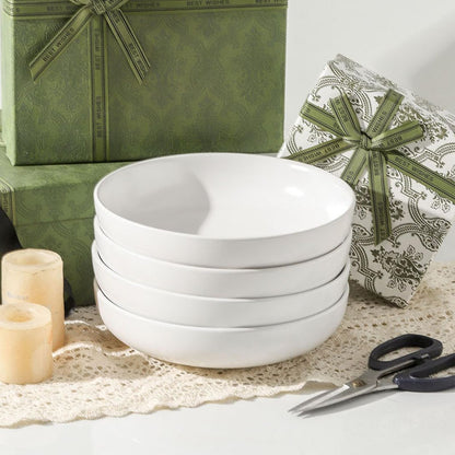 6PCS Pasta bowl set, classic white, lightweight and unbreakable, durable, suitable for serving pasta, fruit, salad, soup, dessert, etc.
