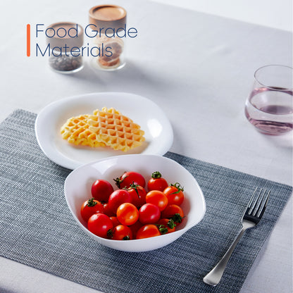 4pcs, 25oz Square Glass Cereal and Soup Bowl Set - Lightweight, Scratch-Resistant, Microwave & Dishwasher Safe, Perfect for Cereal, Soup, Salad, Noodles And Rice, Black\u002FWhite, LaGlint