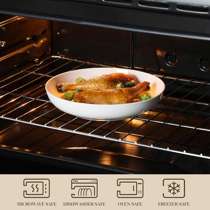 6PCS Pasta bowl set, classic white, lightweight and unbreakable, durable, suitable for serving pasta, fruit, salad, soup, dessert, etc.
