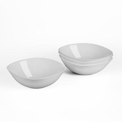 4pcs, 25oz Square Glass Cereal and Soup Bowl Set - Lightweight, Scratch-Resistant, Microwave & Dishwasher Safe, Perfect for Cereal, Soup, Salad, Noodles And Rice, Black\u002FWhite, LaGlint