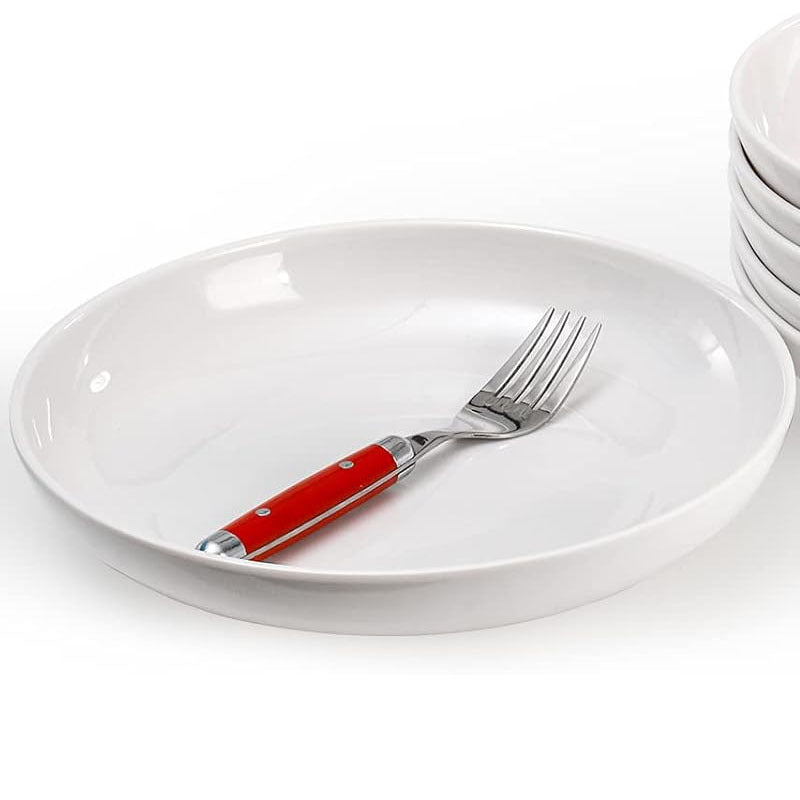 6PCS Pasta bowl set, classic white, lightweight and unbreakable, durable, suitable for serving pasta, fruit, salad, soup, dessert, etc.