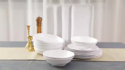6PCS Pasta bowl set, classic white, lightweight and unbreakable, durable, suitable for serving pasta, fruit, salad, soup, dessert, etc.