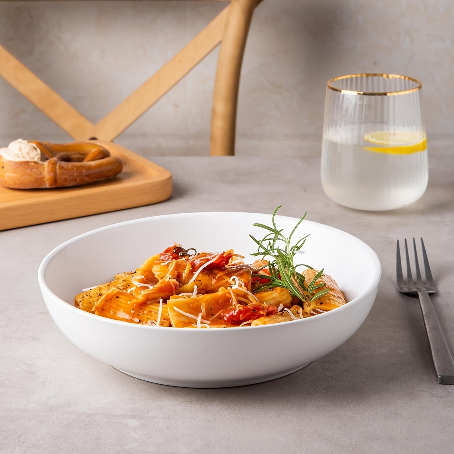 Pasta Bowl Set, Set Of 6, Large 9'' And 40 OZ Salad Bowl Set, Shatterproof Dinner Bowls, Serving Bowls For Soup, Fruits, Lightweight And Unbreakable Bowls Set, Matte White